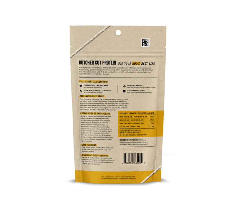 Vital Essentials - Dog GF Freeze-Dried Duck Treats-2oz
