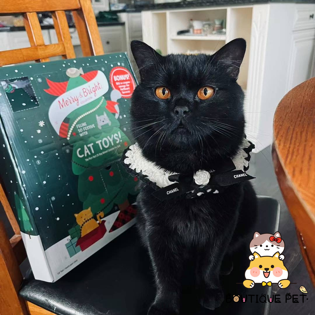 Dog&Cat Handmade Wool Bib-Black