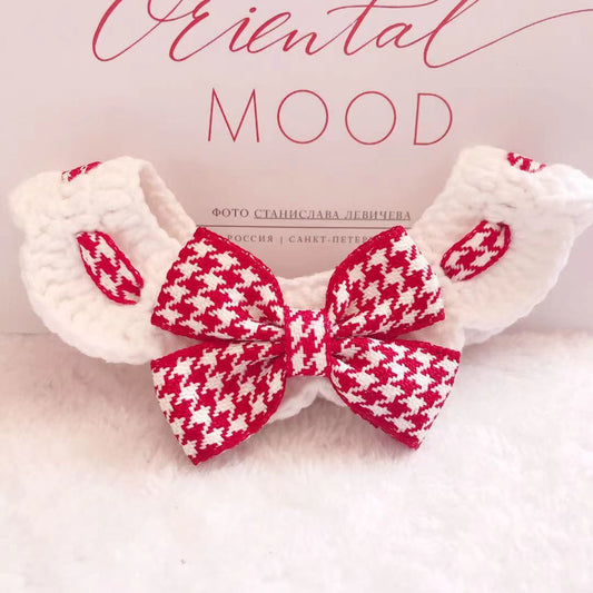 Dog&Cat Handmade Wool Bib-Red