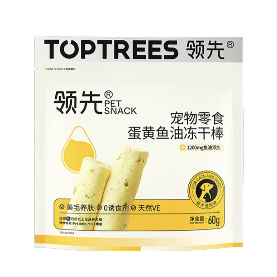 TOPTREES-Freeze-Dry-Cat/Dog EggYolk SalmonOil Stick 60g