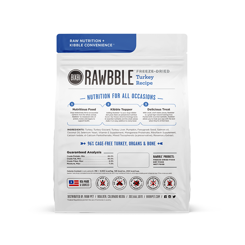 BIXBI - Freeze Dried Rawbble - Freeze Dried Turkey-12oz