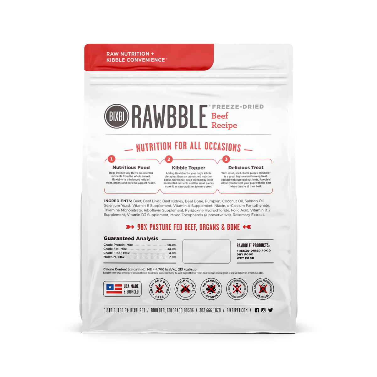 BIXBI - Freeze Dried - Rawbble - Beef-12oz
