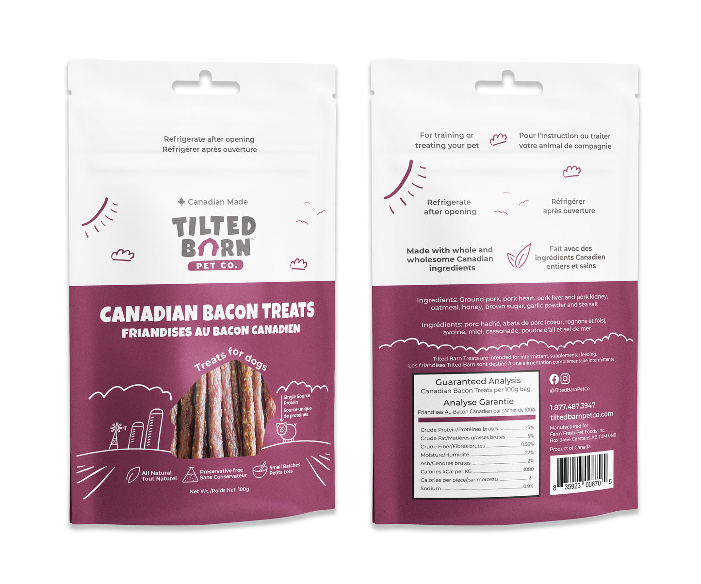 Tilted Born-Bacon Treat 100g