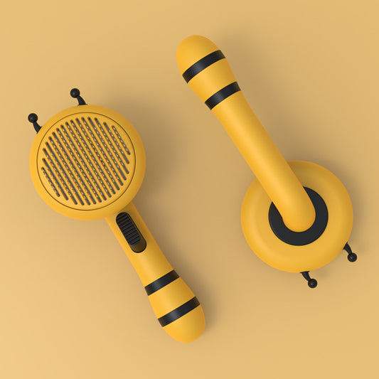 AIWO-Push Out Pet Brush-Bee-Brush